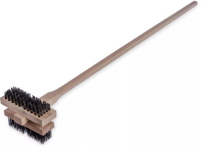48"L Double Broiler King Brush, Dual-Sided Steel Bristles