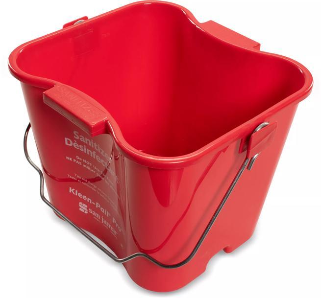 San Jamar 8 Qt. Kleen Pail Pro, Red