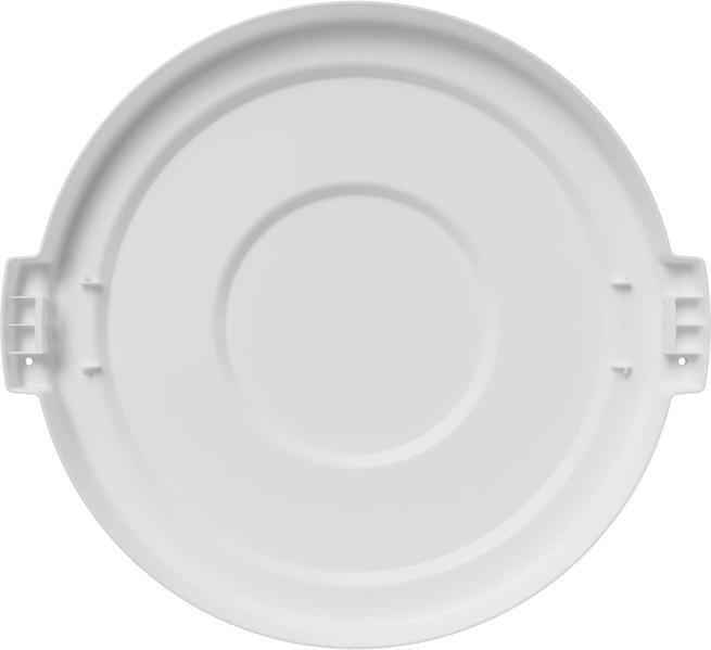 Bronco 32 gal. White Waste Bin Trash Container Lid