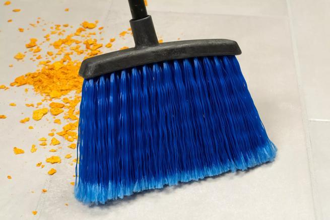 48"L Duo-Sweep Flagged Warehouse Broom, Blue