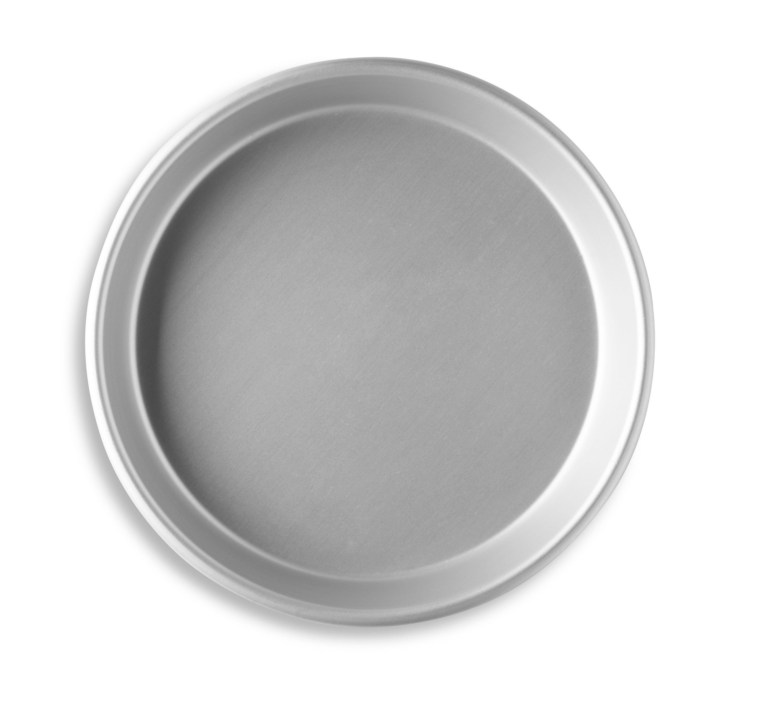 9.63" Solid Tapered Press-Cut Aluminum Pizza Pan with Clear Coat Anodized Finish