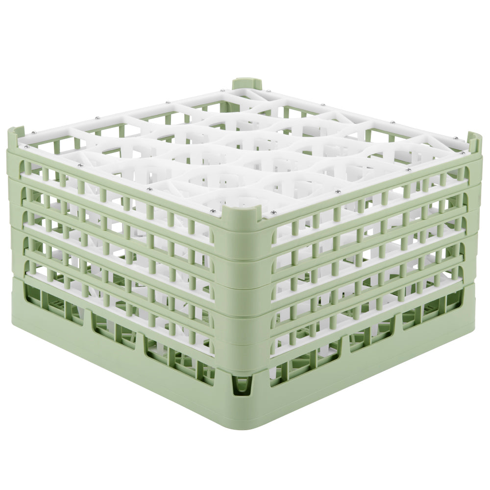 Signature Lemon Drop™ 20 compartment rack with xxx-tall-plus height in Light Green and top extender in Light Green