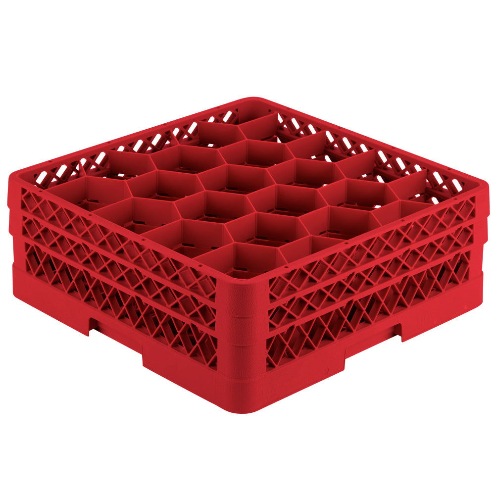 Traex® Full-Size Rack Max® Compartment Racks with 20 Hexagon shaped compartments and two extenders In Red