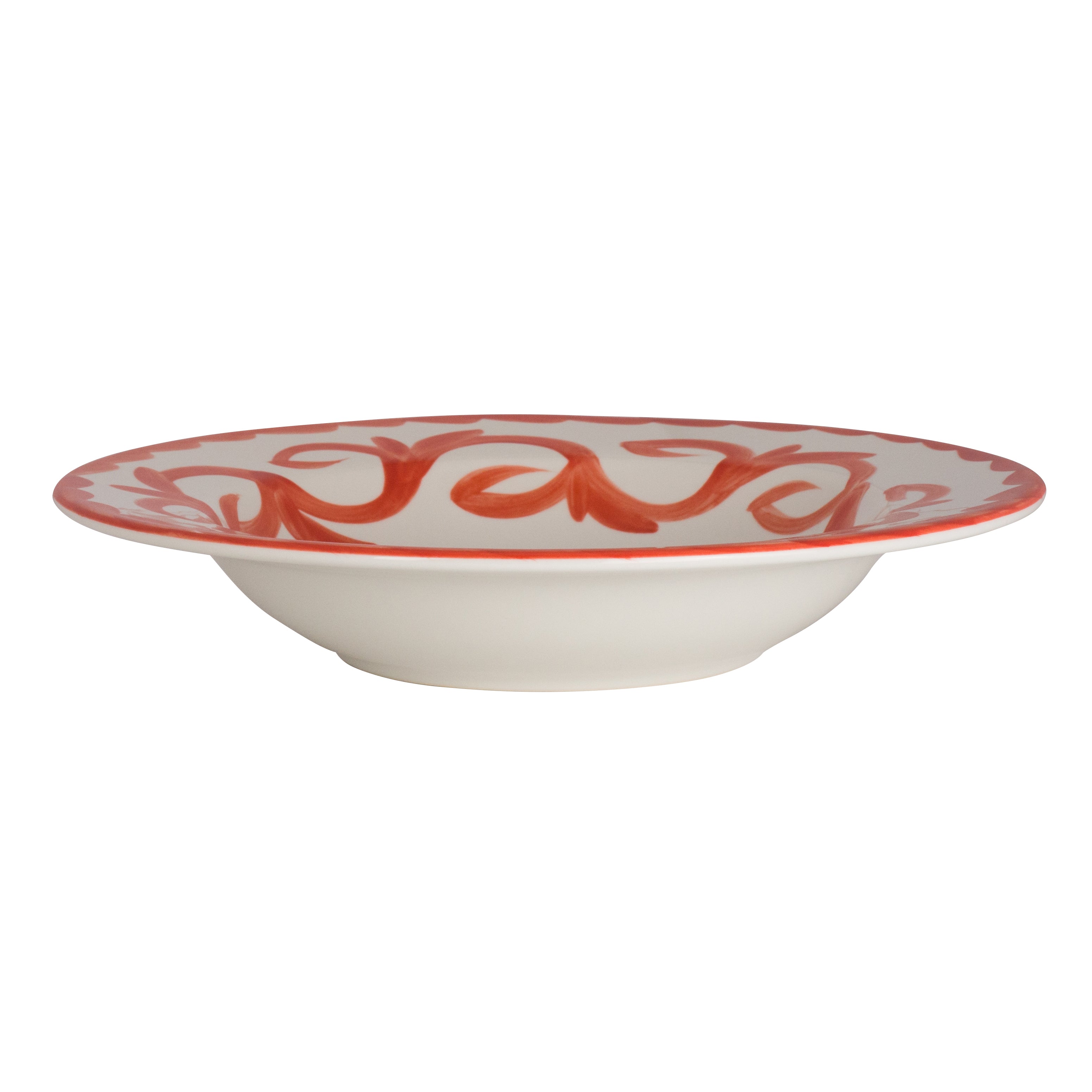 Rolled Edge Pasta Bowl 11.75" Dia. (26.0 Oz) Puebla Coral