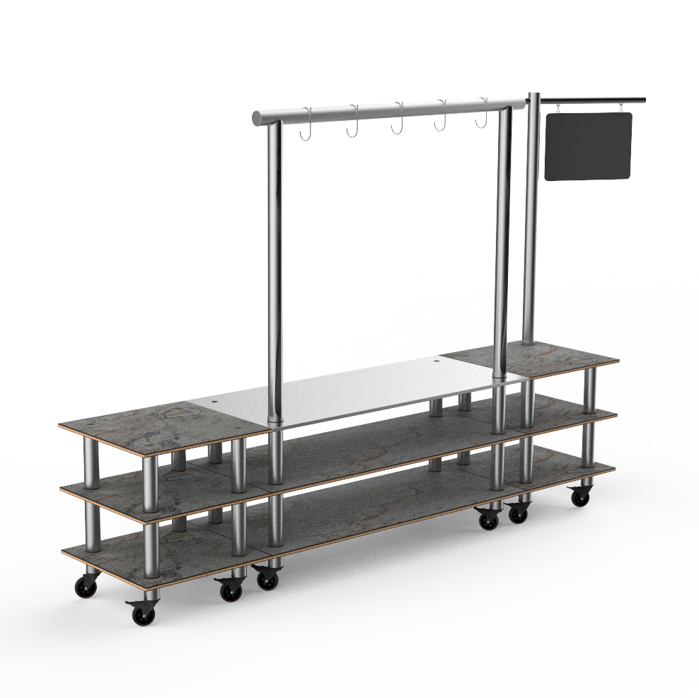 Pro Salsa Bar Station L 130.0" W 29.5" Modular
