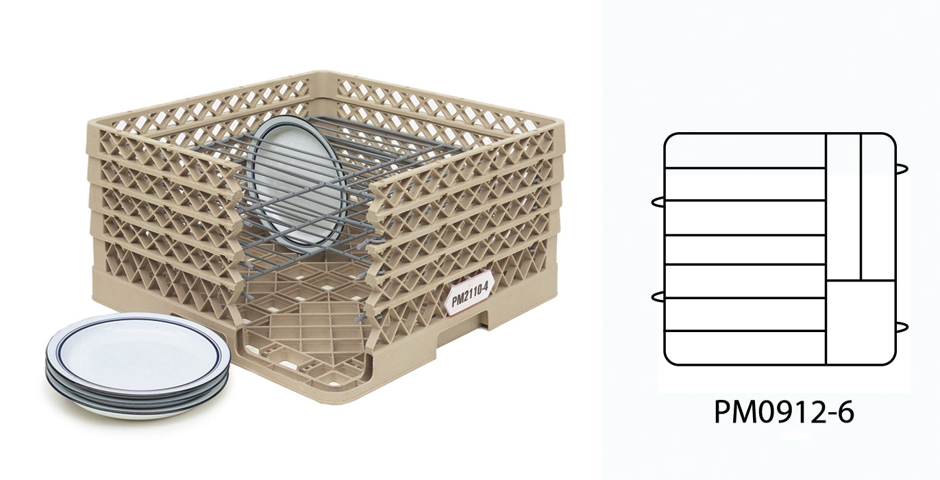 Traex® Plate Crate® Warewashing System with four extenders