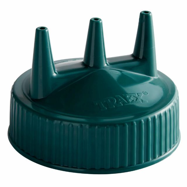 Traex® Squeeze Dispenser Replacement Cap with Triple Tip Opening in Green