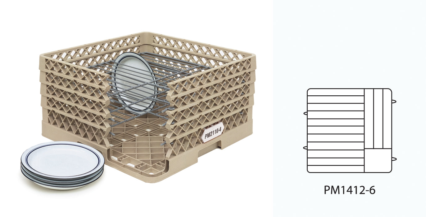 Traex® Plate Crate® Warewashing System with six extenders