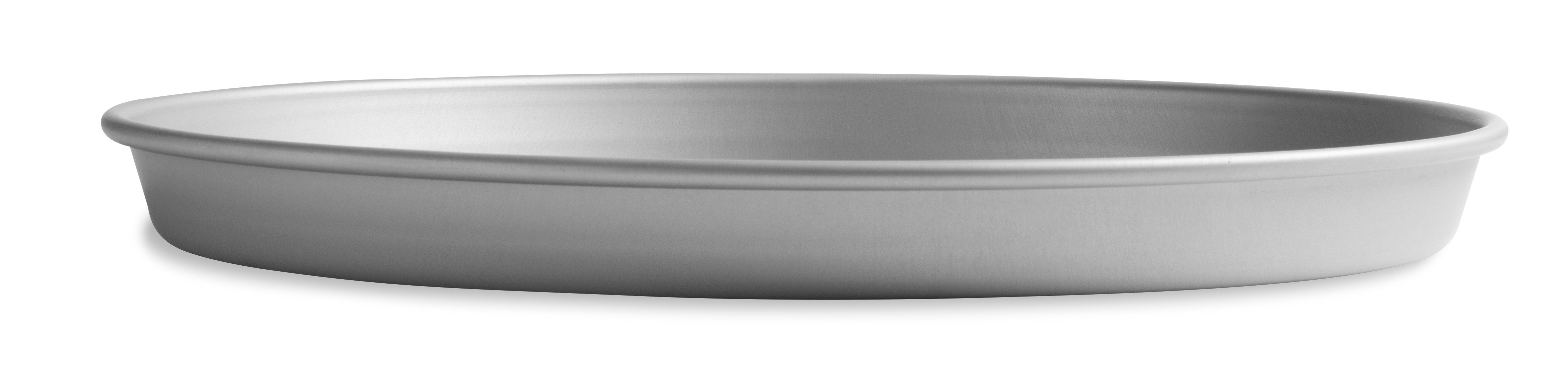 14" Solid Tapered Press-Cut Aluminum Pizza Pan with Clear Coat Anodized Finish