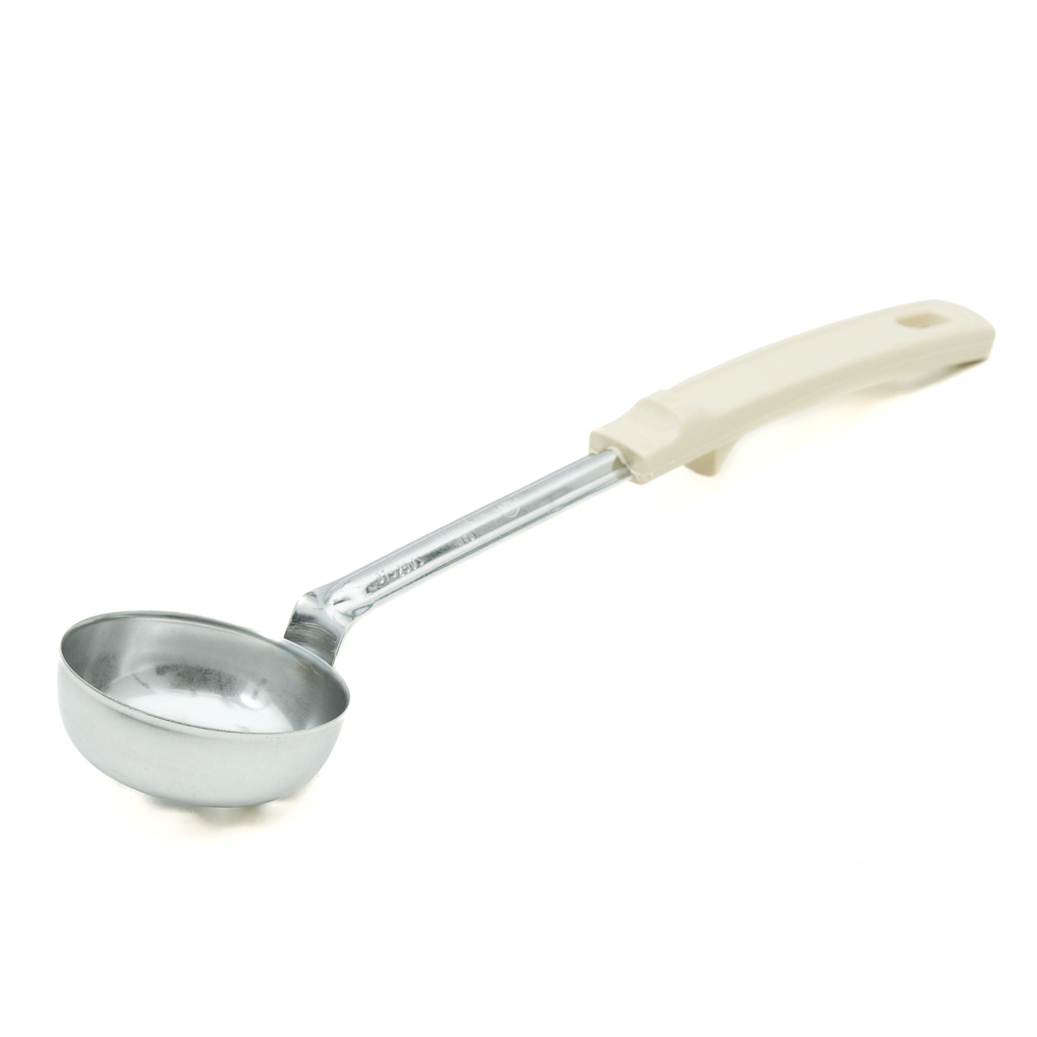 3 oz. Perforated Round Spoodle® Utensil with Ivory Grip 'N Serv® Handle