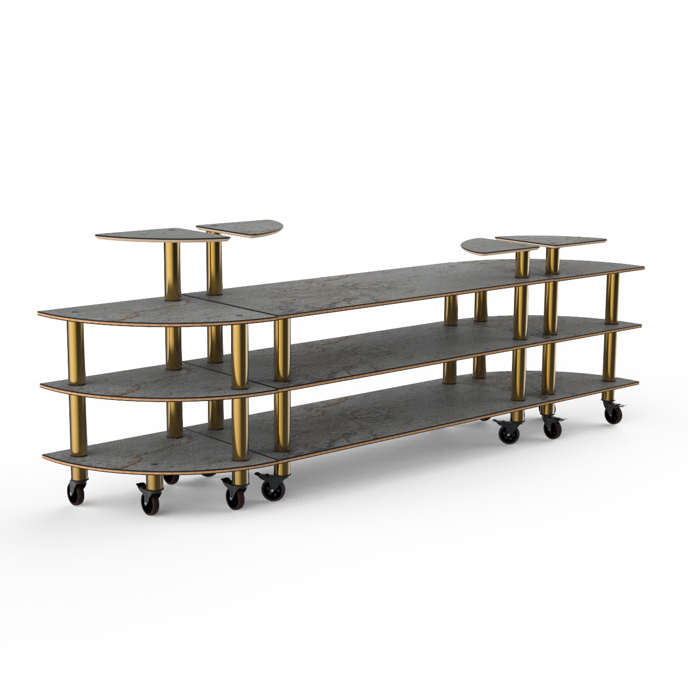 Classic Curved Buffet Station L 130.0" W 29.5" Modular