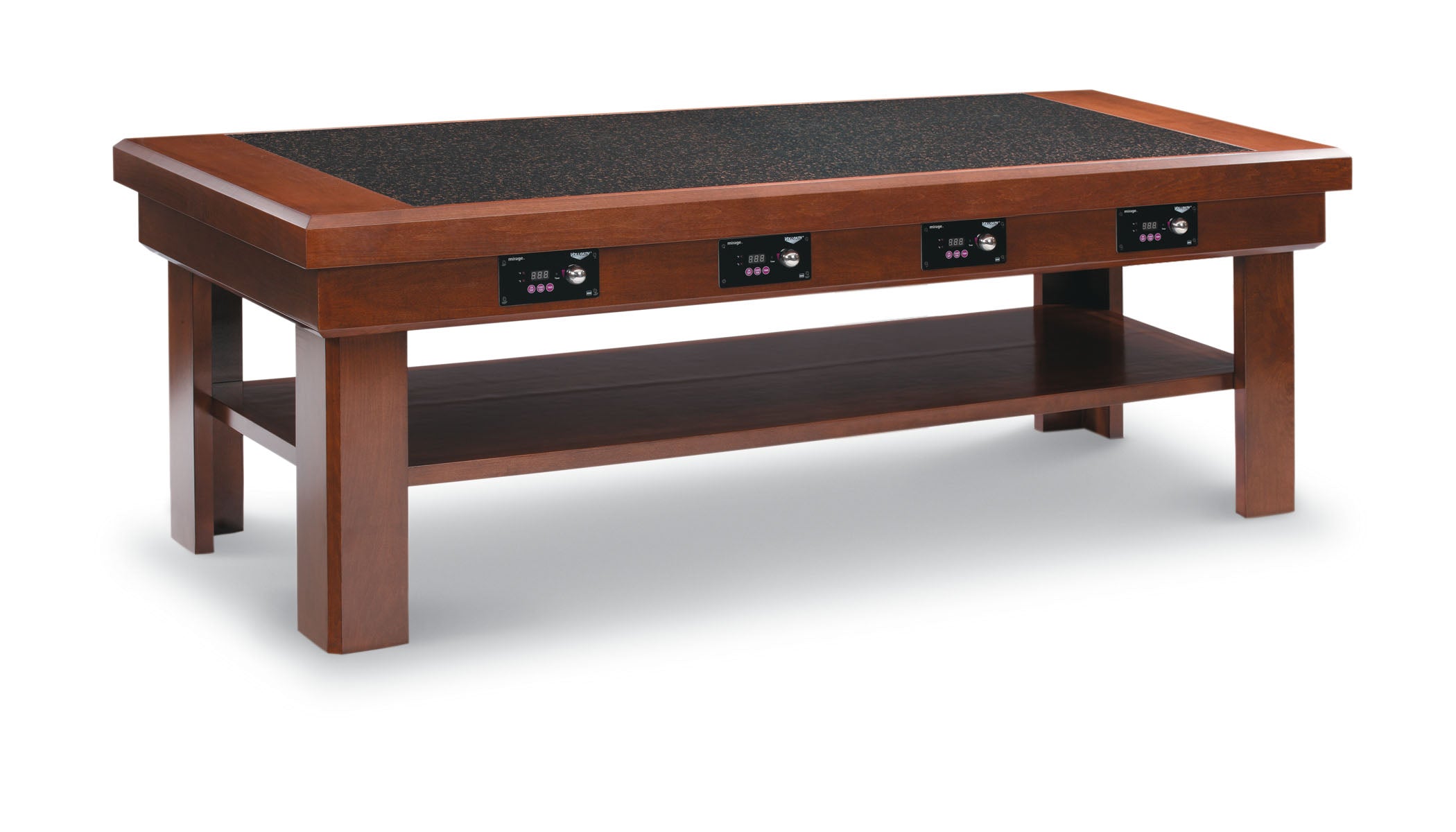 76-inch 3-hob Induction Buffet Table with Clear Maple Finish