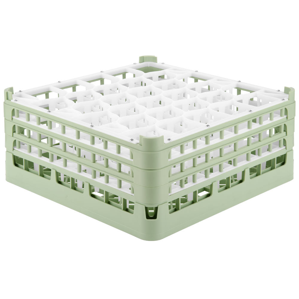 Signature Lemon Drop™ 30 compartment rack with extra-tall height in Light Green and top extender in Light Green