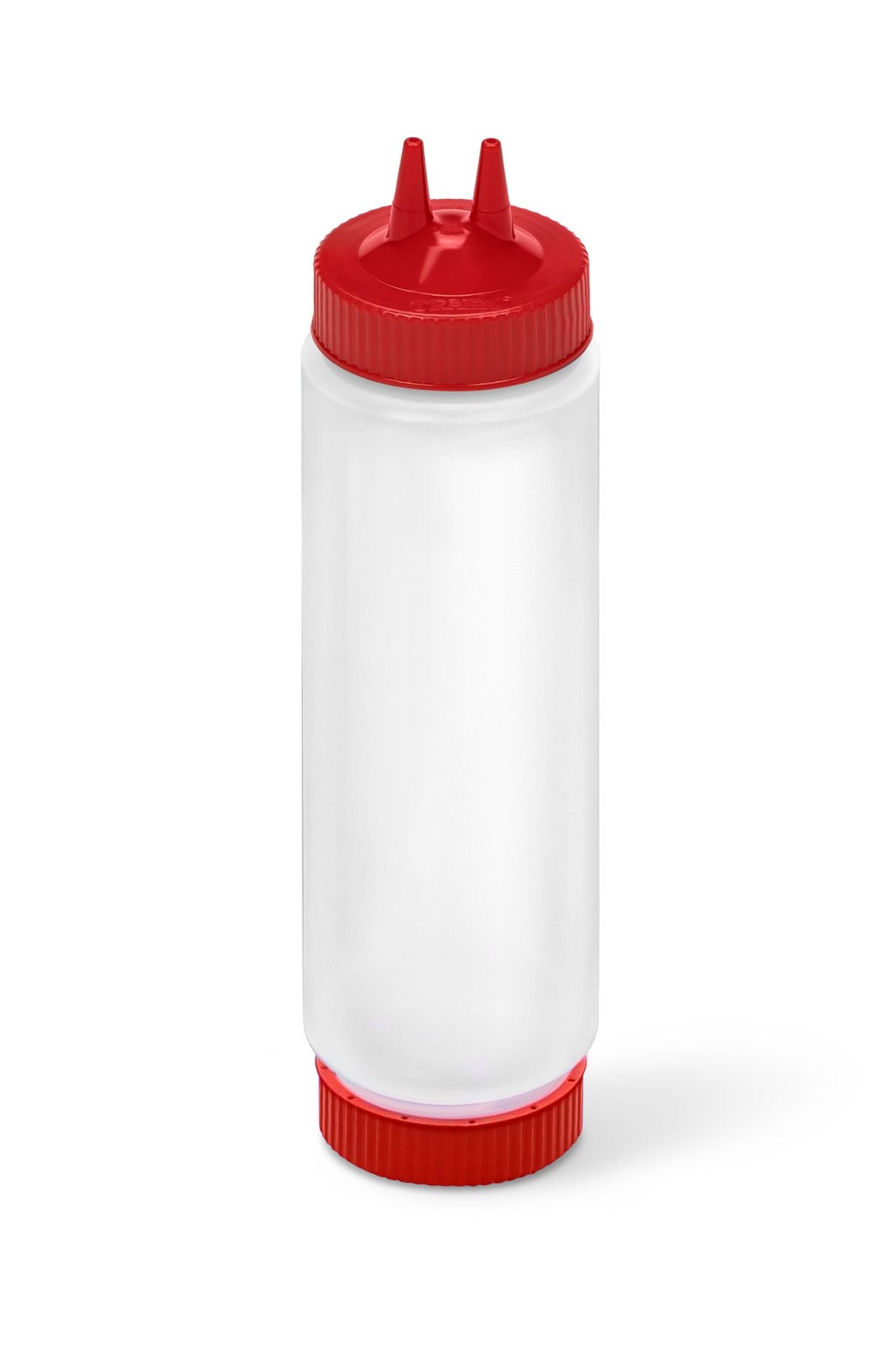24 oz. Traex® Fifo Clear Squeeze Dispenser with Red Twin Tip™ and Base Cap