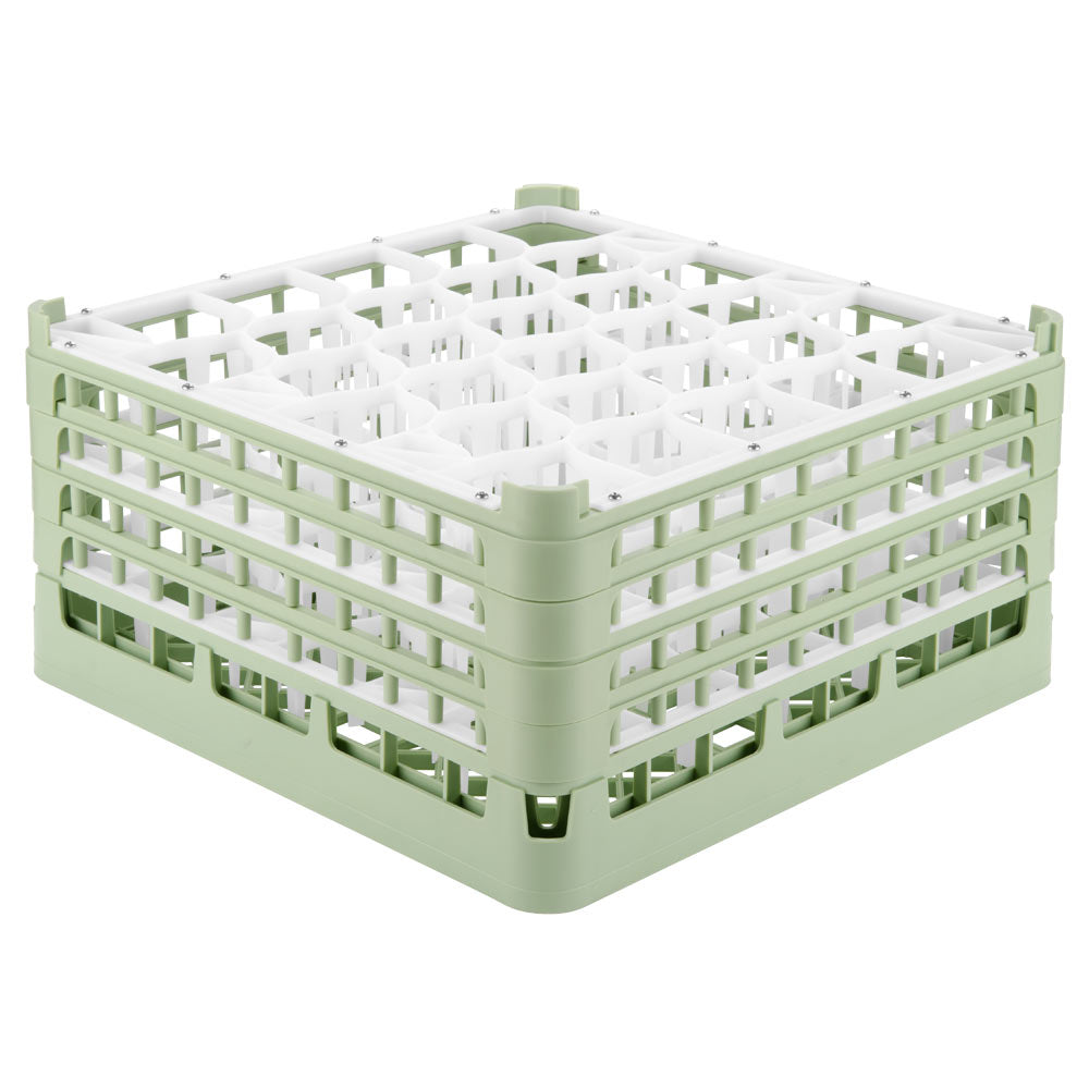 Signature Lemon Drop™ 30 compartment rack with xx-tall-plus height in Light Green and top extender in Light Green