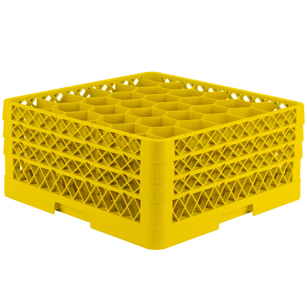 Traex® Full-Size Rack Max® 30 compartment rack with three extenders in Yellow