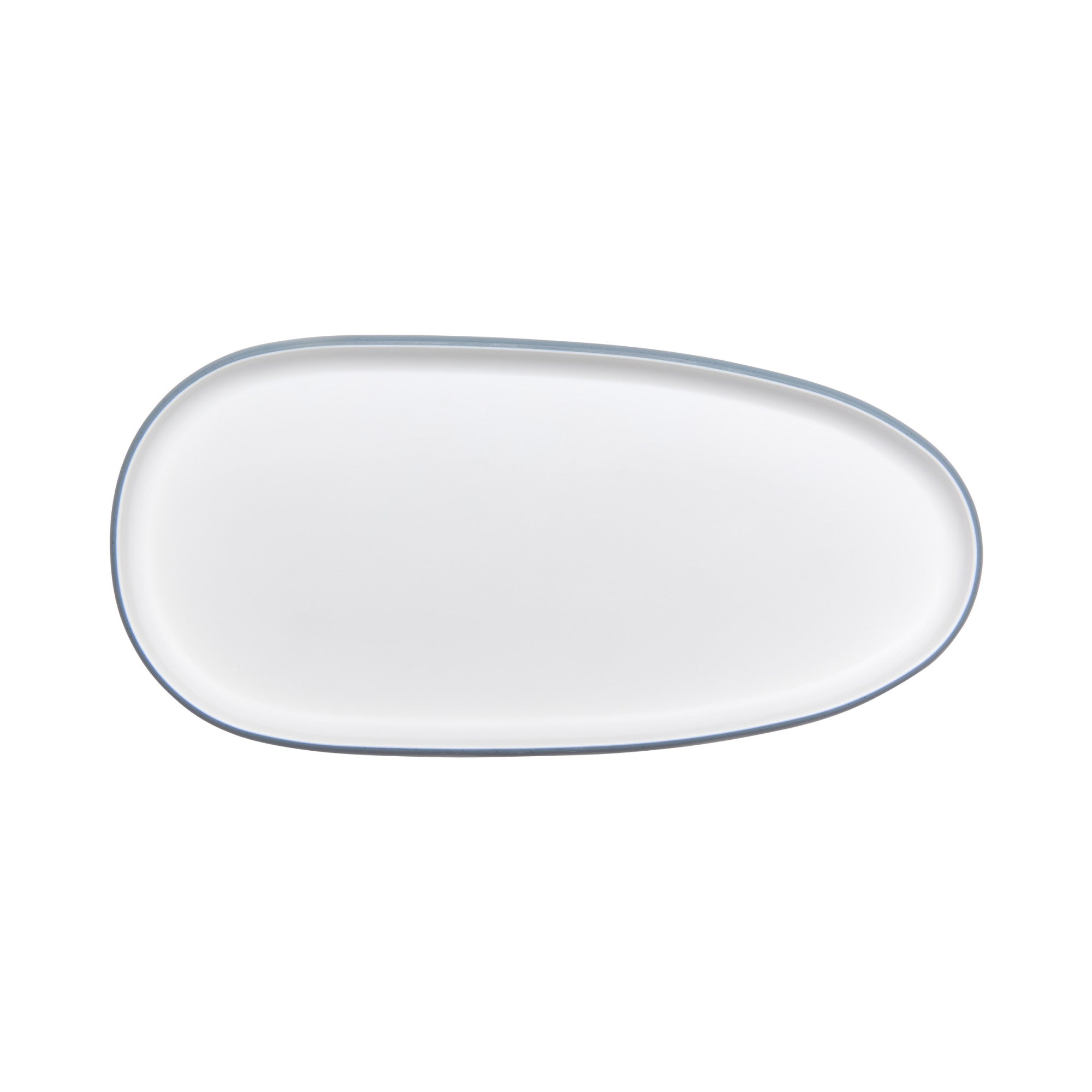 Cheforward Hatch 15.5" x 7.5" Oblong Melamine Platter, Touch of Honey/Bluejay