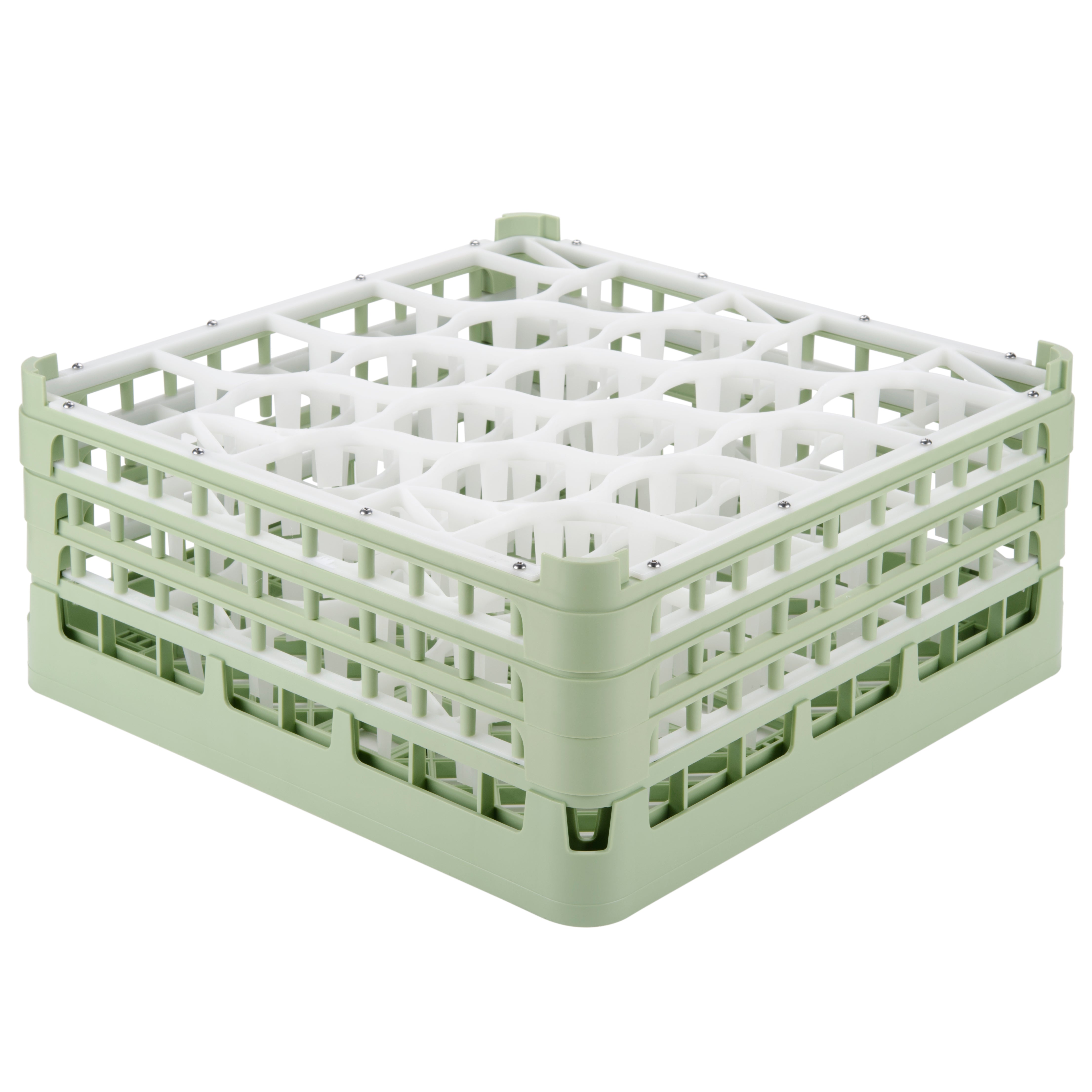 Signature Lemon Drop™ 20 compartment rack with extra-tall height in Light Green and top extender in Light Green