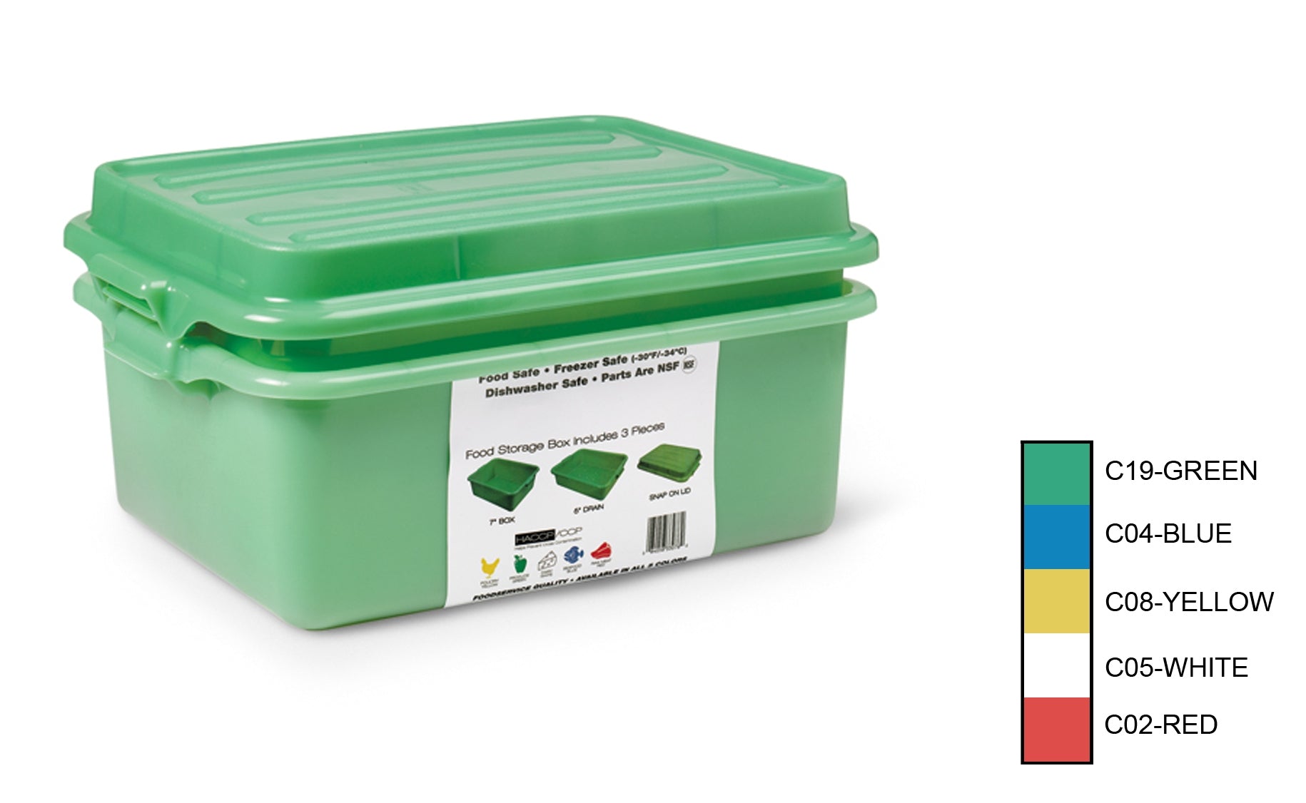 Traex® Color-Mate drain box set in red with POS sticker