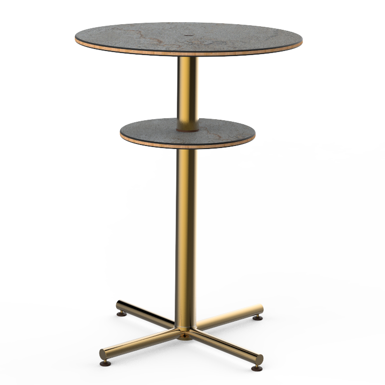 Round Bar Table & Shelf 30.0" Dia. Polo