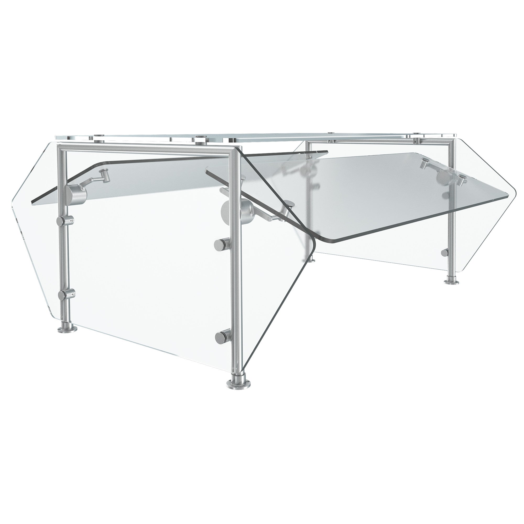 59-inch 6-Series Velocity Adjustable Double-Sided Breath Guard for 4-Pan/Well 4-Series Front-of-House Serving System with 120-Volt Heat Strip
