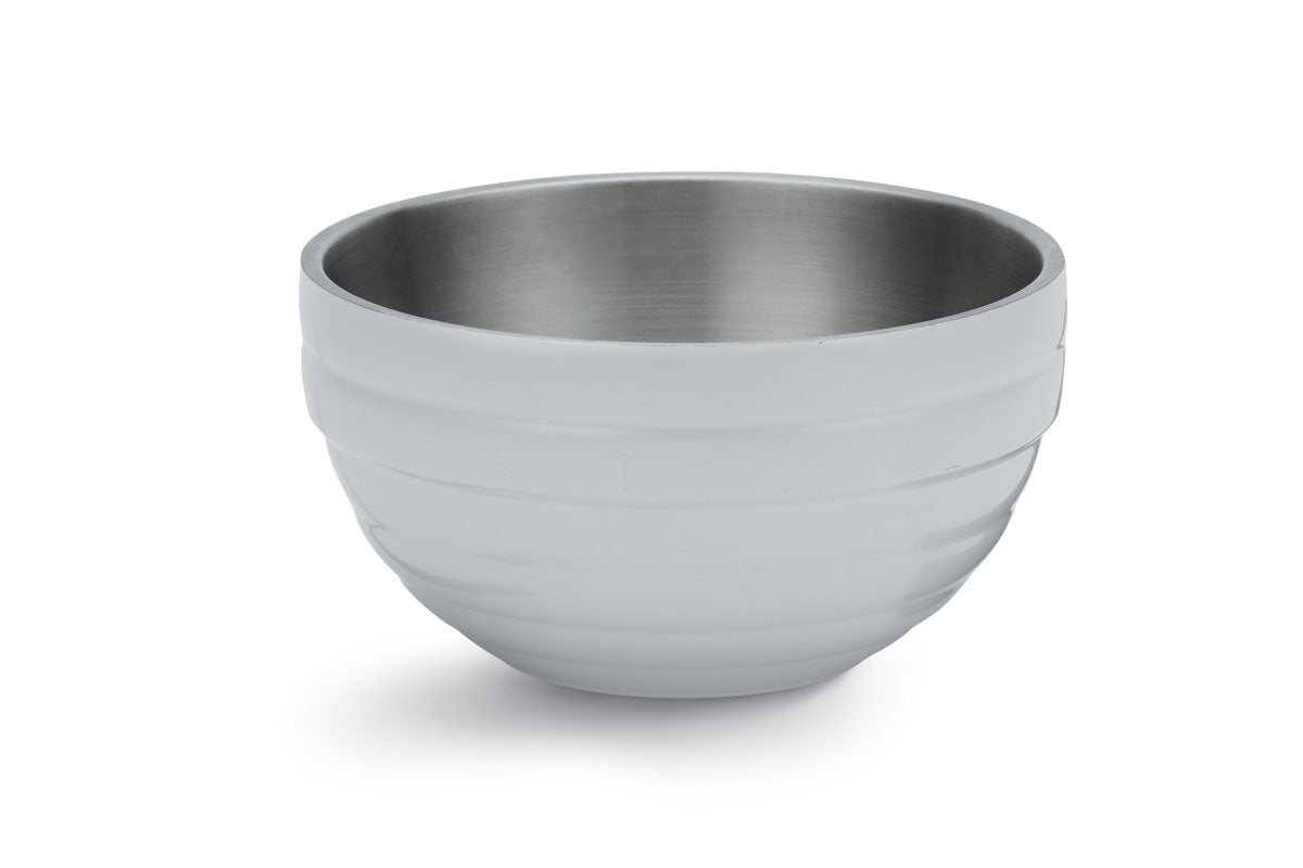 1.7-quart Round Colored Double-Wall Insulated Serving Bowl in Pearl White