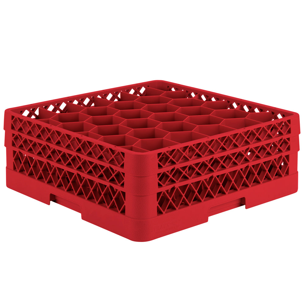 Traex® Full-Size Rack Max® 30 compartment rack with two extenders in Red