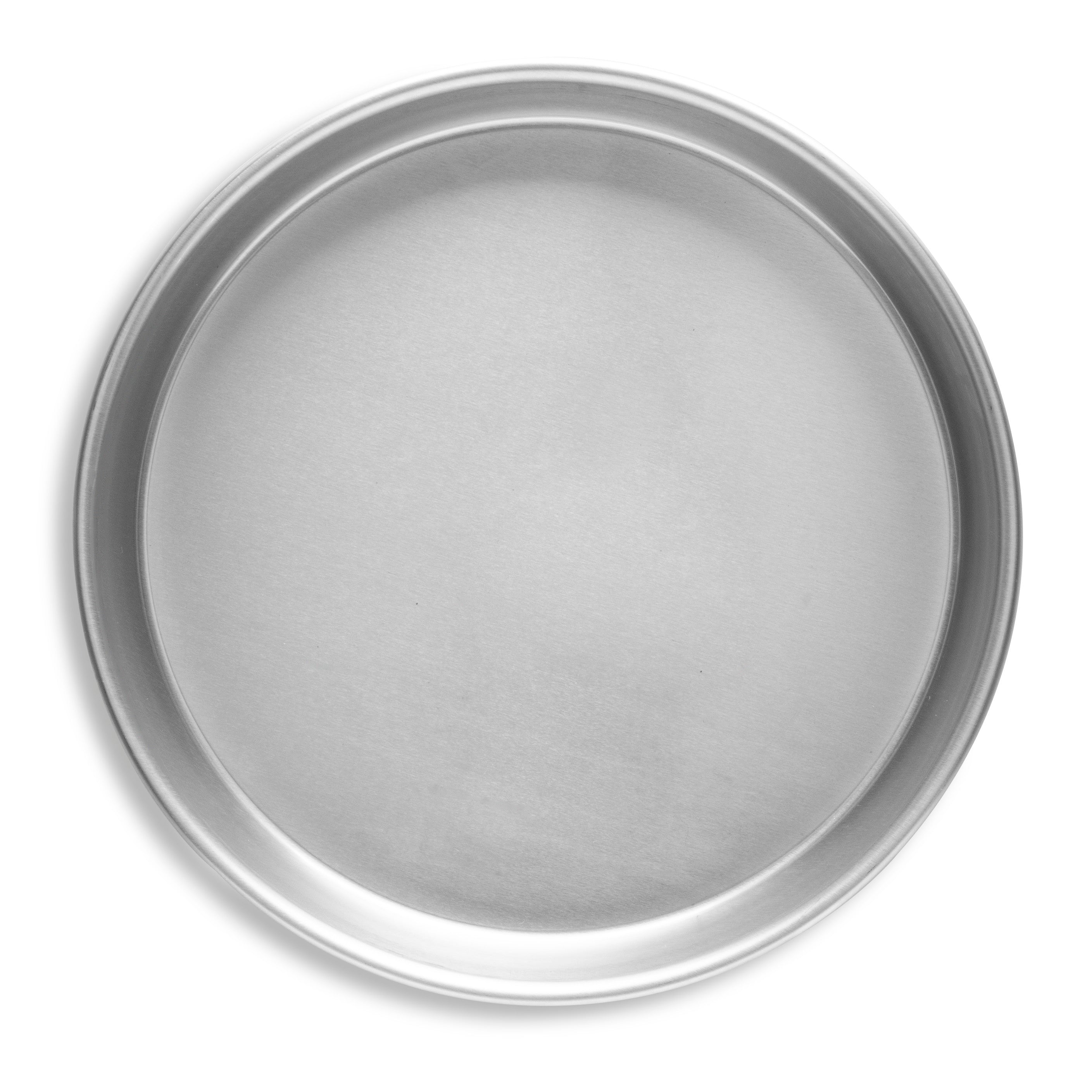 12" Solid Tapered Press-Cut Aluminum Pizza Pan in Natural Finish
