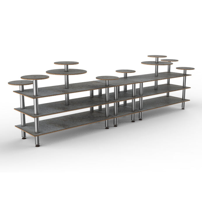 Multi-Height Display Station L 180.5" W 38.0" Modular