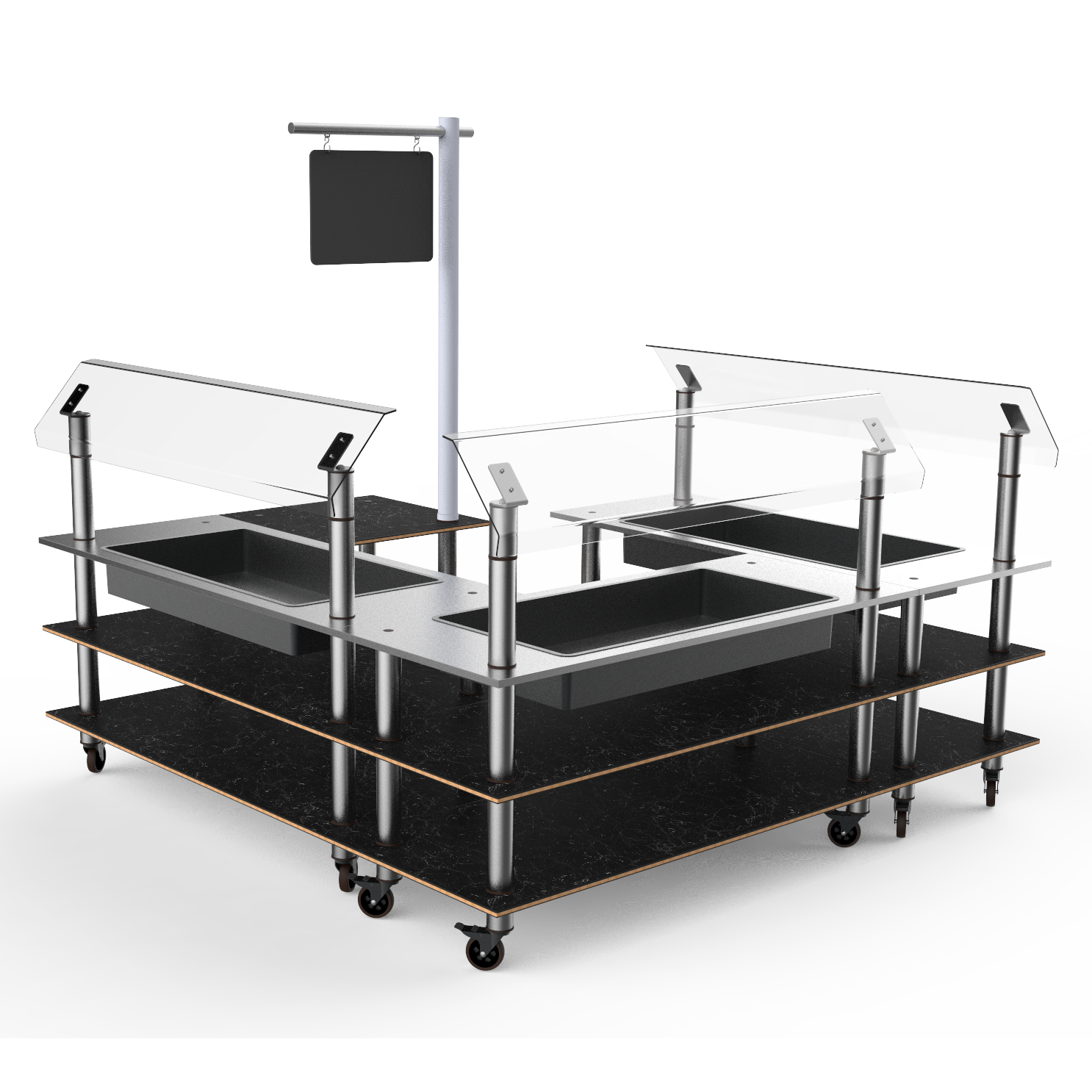 Self Service Chilled Salad Station L 100.5" W 100.5" Modular