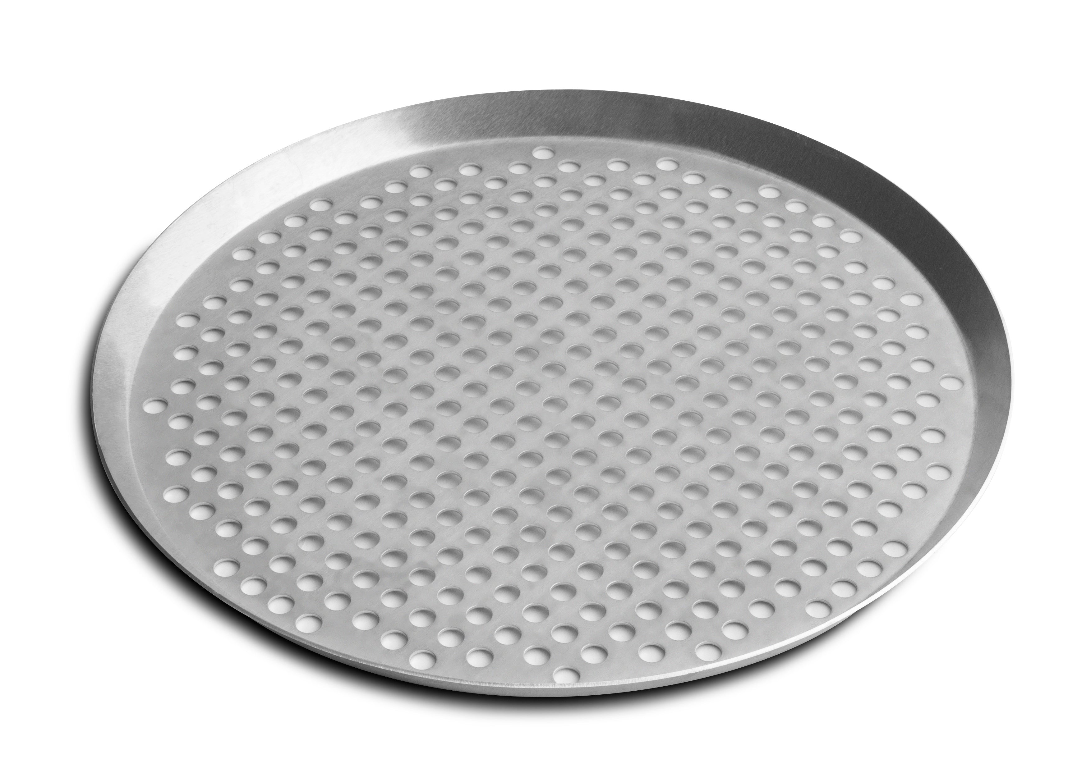 12" Extra-Perforated Press-Cut Pizza Pan in Natural Finish