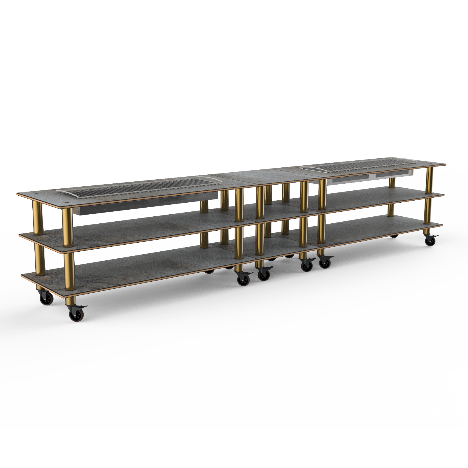 Double Heat Buffet Table L 171.5" W 29.5" Modular