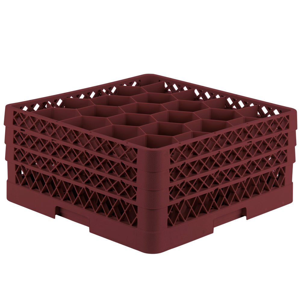 Traex® Full-Size Rack Max® Compartment Racks with 20 Hexagon shaped compartments and three extenders in Burgundy