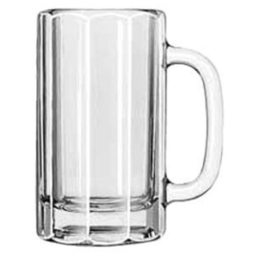 Mug, 16 oz., paneled, glass