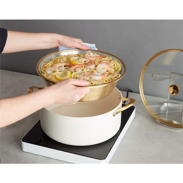 Ambassador Induction Chafer Casserole 4 Qt Ivory Ceramic