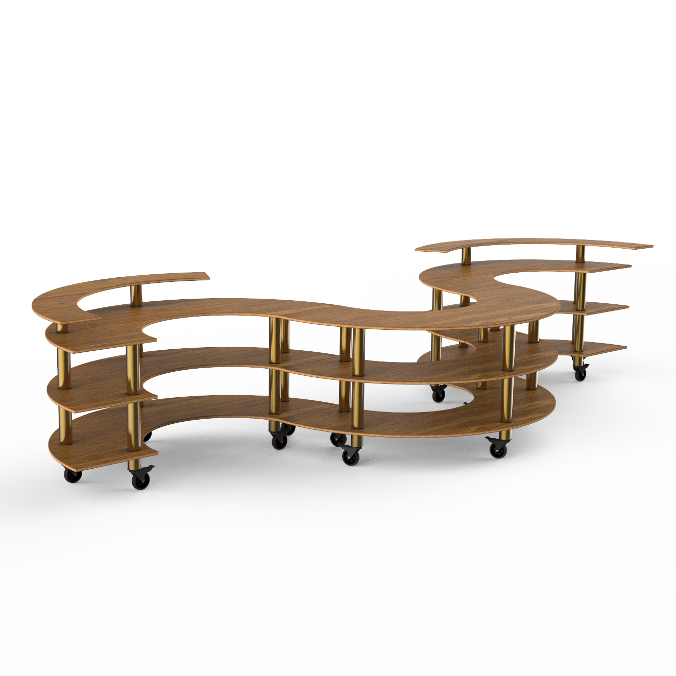 Snake Shape Buffet Station L 202.0" W 77.0" Modular