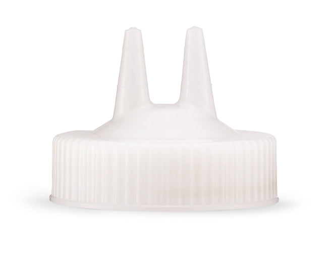 Traex® Squeeze Dispenser Replacement Cap with Double Tip Opening in Clear - Clear Twin tip for wide mouth opening