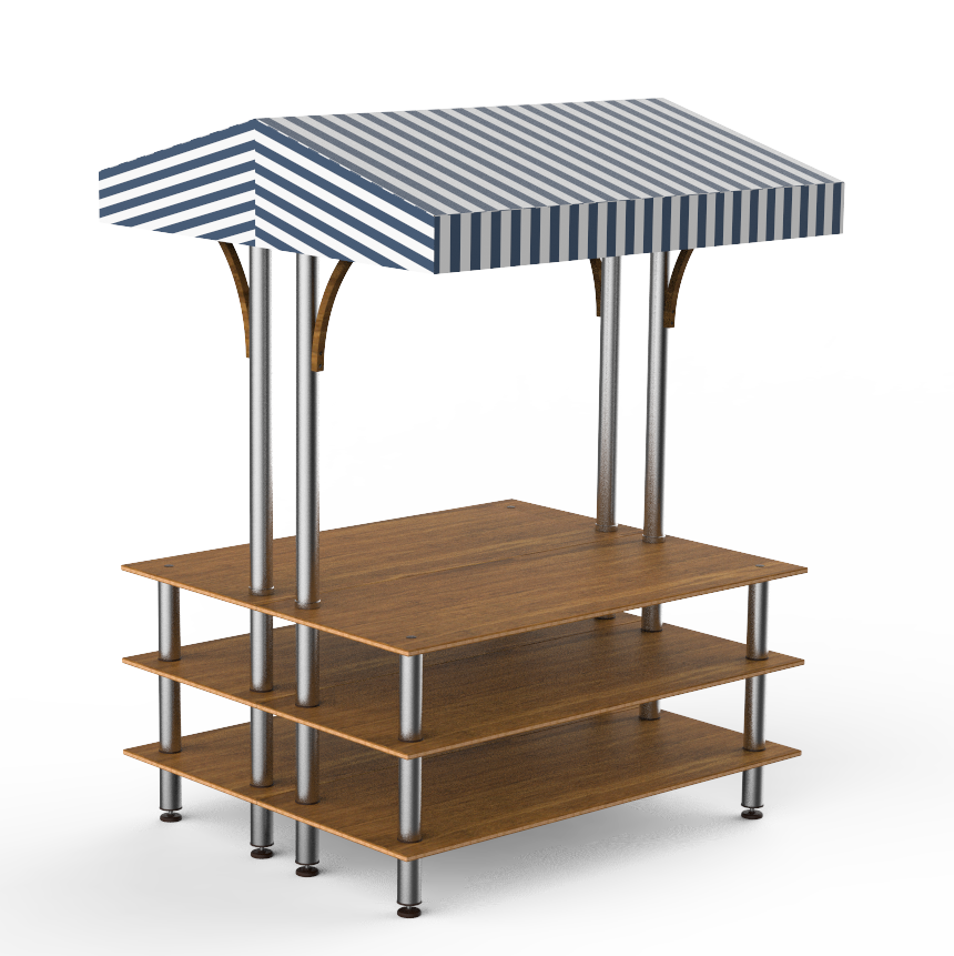 Back To Back Market Station L 71.0" W 59.0" Modular