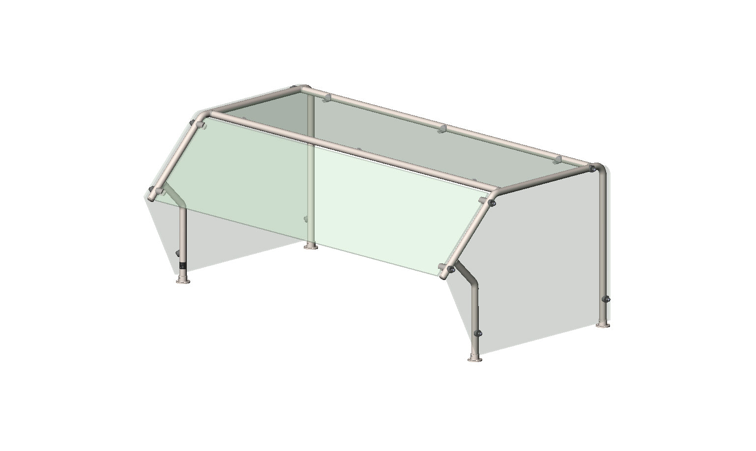 59-inch-wide Single-Sided 4-Series NSF Contemporary Buffet Breath Guards for Stainless Steel Countertops with Top Shelf 4 Well or 4 Pan