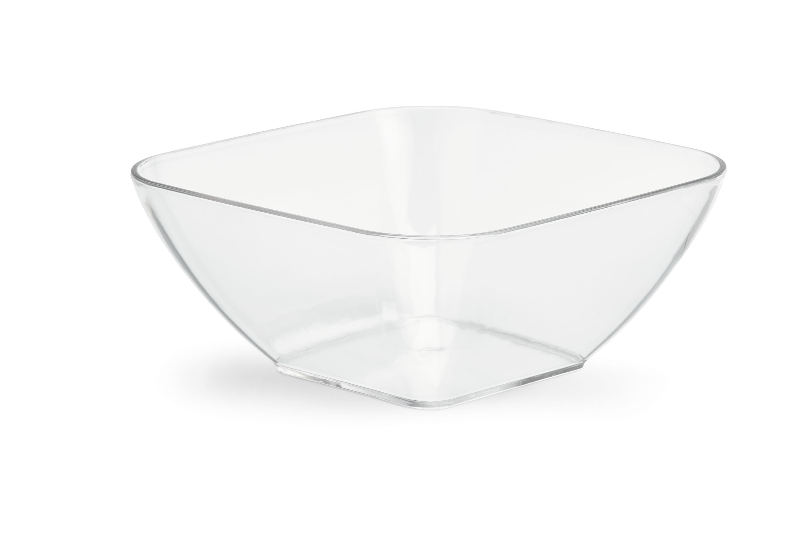 Large Square Clear Cubic Acrylic Bowls - 4.23 QT
