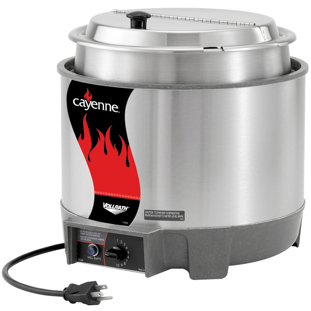 11-quart 120-volt round Cayenne® Heat 'N Serve rethermalizer with accessory package