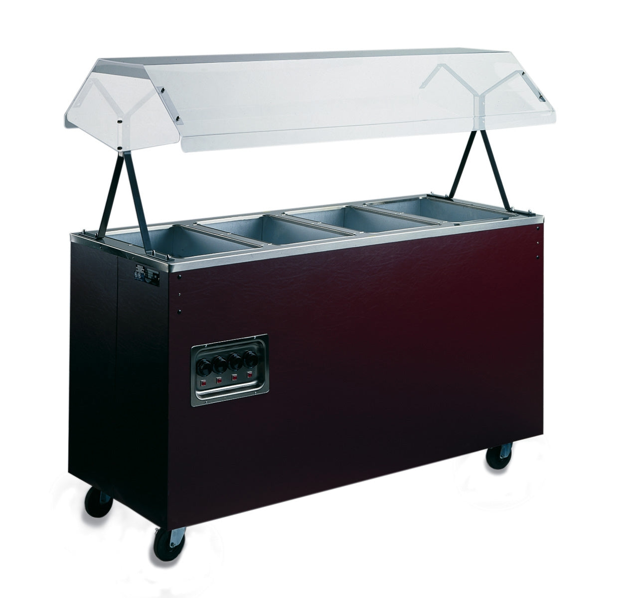 60-inch 2-Series Affordable Portable™ Hot Food Station with open storage in black
