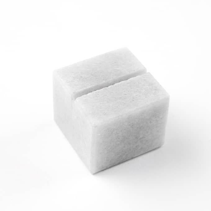 Marble Square Card Holder, White