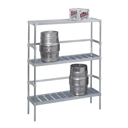 34" x 48" Adjustable Aluminum Double-Deep Keg Shelf