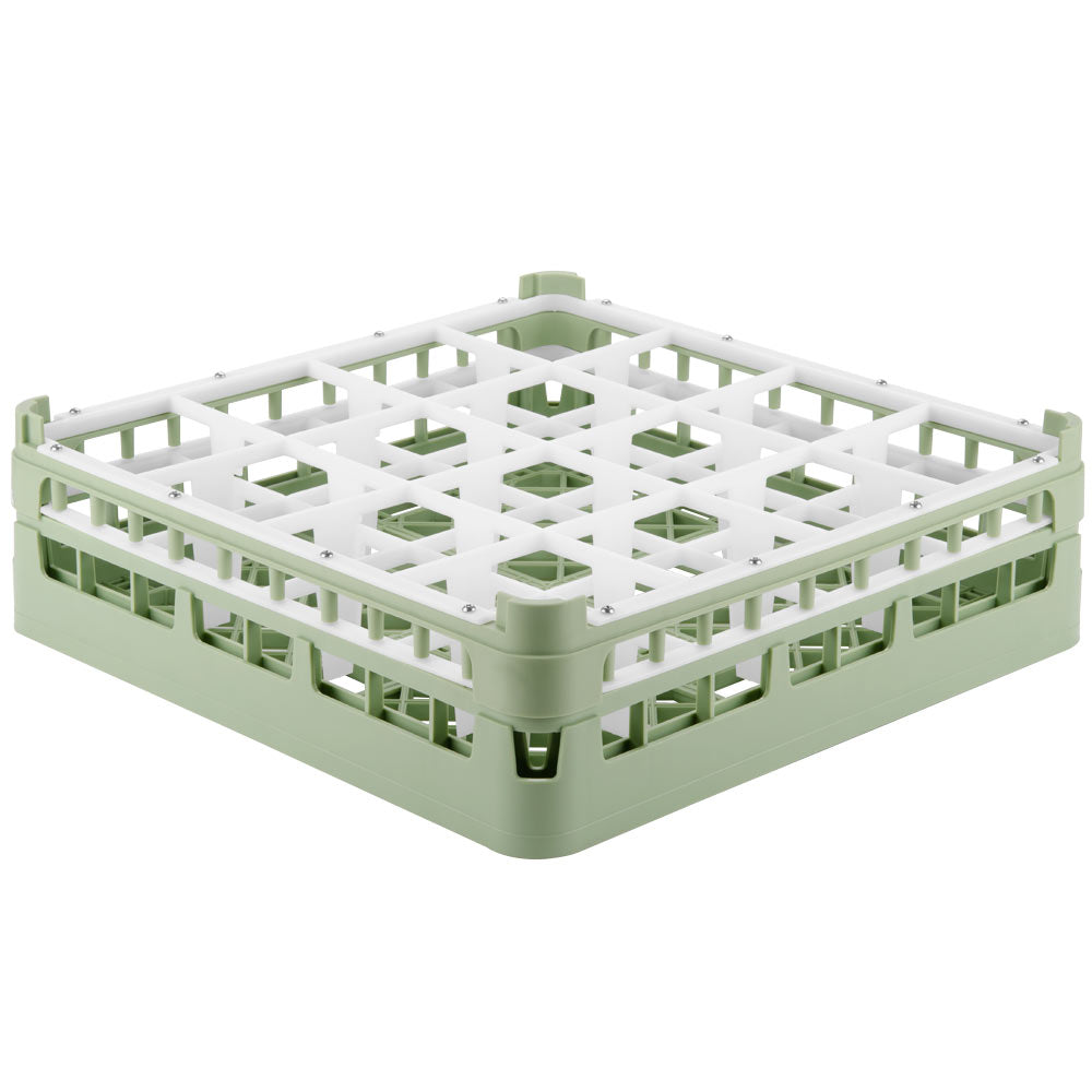 16-compartment medium height plus Signature full-size compartment rack in Light Green and top extender in Light Green