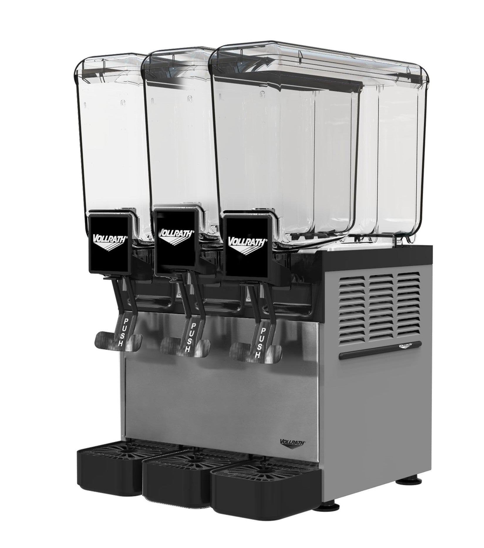Refrigerated Beverage Dispenser with Three 2.11-Gallon Bowls and Agitator Circulation, 115V