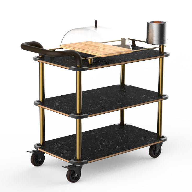 Cheese Plate And Wine Cart L 41.0" W 21.0" Rollin