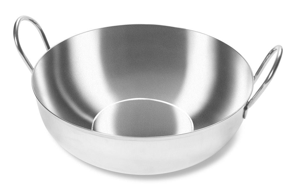 40 oz. Shallow Stainless Steel Balti Dish
