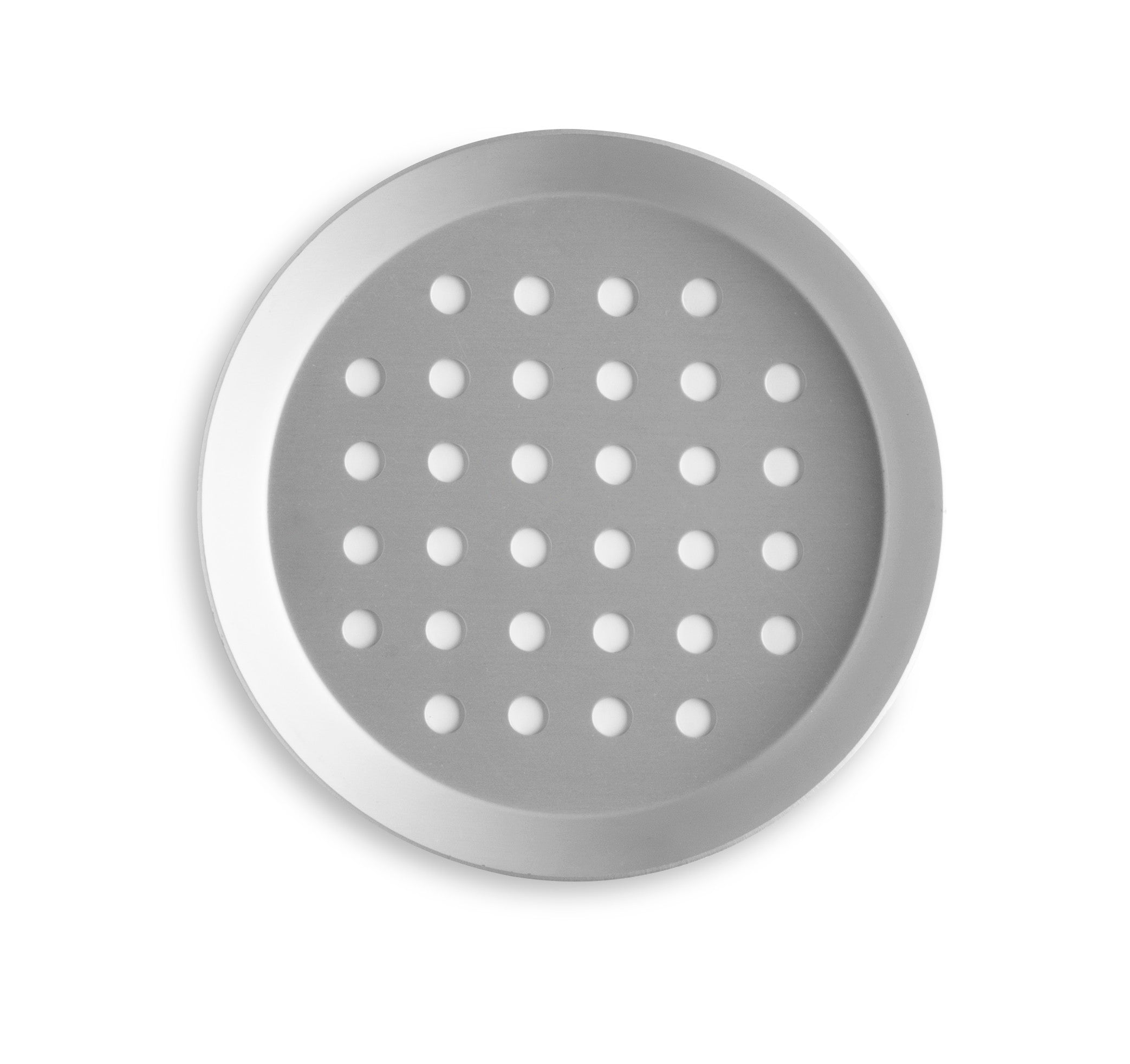 8" Perforated Press-Cut Pizza Pan with Clear Coat Anodized Finish