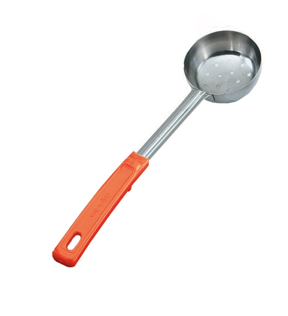 8-ounce perforated round Spoodle® utensil with orange Grip ‘n Serv® handle